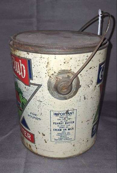 Triangle Club Brand 5lb Peanut Butter Tin by Montgomery Ward