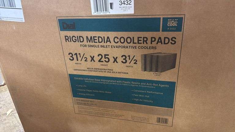 DIAL
MAX COOL 31-1/2 in. W x 25 in. H x 3-1/2 in. D Replacement Evaporative Cooler Rigid Media