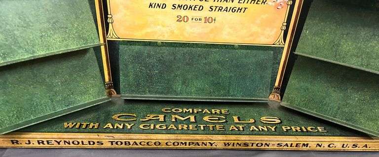 Metal Camel Cigarette Display with Shelves, 20 1/4 x 18 1/2 x 4