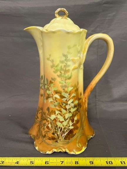 Porcelain Chocolate Pot by N&C France with Floral Design