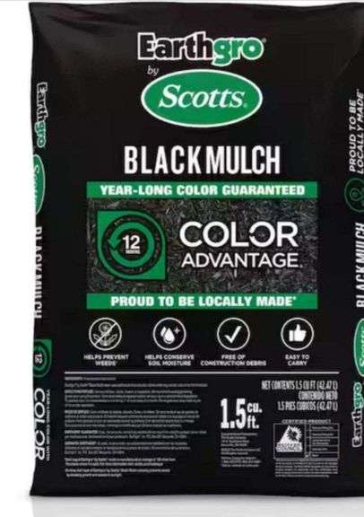 Earthgro 1.5 cu. ft. Black Wood Shredded Bagged Mulch