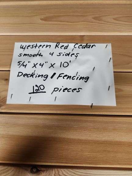 120- Western Red Cedar smooth 4 sides decking/fencing 5/4” x 4” x 10’ you are bidding times the money