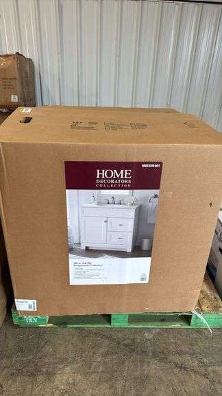 Home Decorators Collection
Sedgewood 36.5 in. W x 18.75 in. D x 34.375 in. H Single Sink Bath Vanity in White with Arctic Solid Surface Top
