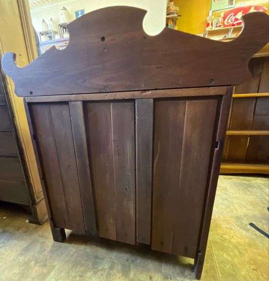 Washstand with Drawer, Cabinet, and Towel Rail, 33x18x38