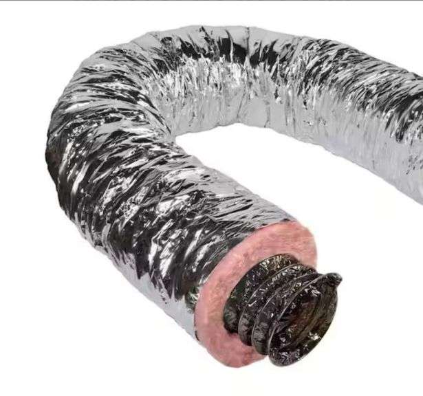 Master Flow 10 in. x 25 ft. Insulated Flexible Duct R8 Silver Jacket