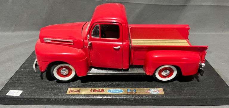 Scale Model of 1948 Ford F-1 Pickup Truck on Display Base 13″ L