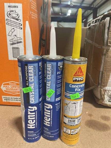 2-Henry Crystal Clear Sealant 16Floz with 1-Pro Select Concrete Fix 10Floz