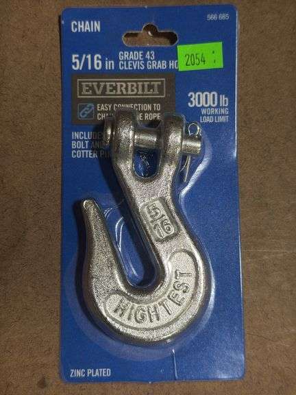 Everbilt 5/16” Grade 43 Clevis Grab Hook - 3’000lb Limit