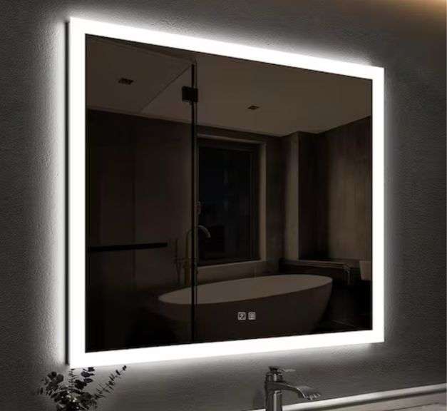 HOMEIBRO
36 in. W x 36 in. H Square Frameless LED Light with 3-Color and Anti-Fog Wall Mounted Bathroom Vanity Mirror