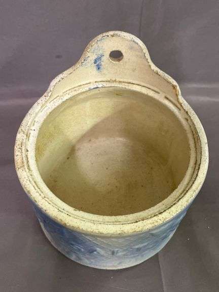 Blue and White Wall-Mount Salt Box