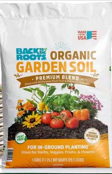 Back to the Roots Organic Garden Soil (1 cu.ft.) Peat-Free, Blended with Organic Fertilizer
