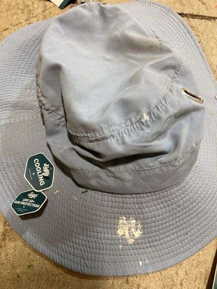 Garden hat and gloves-hat has stain