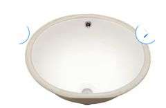 Vanity Sink Ceramic 16-in Undermount OvalWhite Bathroom Sink