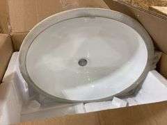 Vanity Sink Ceramic 16-in Undermount OvalWhite Bathroom Sink