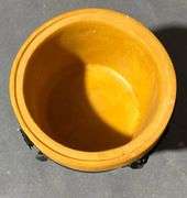 Basket Planter with Metal Stand and Pressed Glass Top Hat