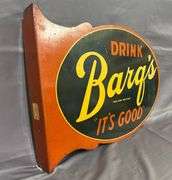 Double-Sided Drink Barq’s Root Beer “It’s Good” Advertising Sign, 22×14