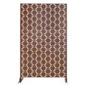 76 in. W x 47.2 in. H 3-Panel Rust Color Outdoor/Indoor Wall Divider Privacy Screen