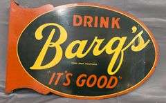 Double-Sided Drink Barq’s Root Beer “It’s Good” Advertising Sign, 22×14