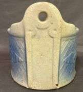 Blue and White Wall-Mount Salt Box