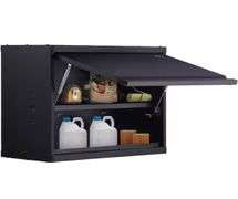 Wall-Mounted Metal Storage Cabinet in Black 2 Shelves Steel Wall Mounted Garage Cabinet 30.3 in. x 12.5 in. x19.7 in.