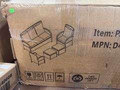 SANSTAR
 Wicker Patio Furniture Set, navy blue unsure if complete sold as is