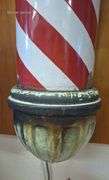 Enamel Wall-Mounted Barber Pole with Red and White Stripes 35in,  cast iron mount