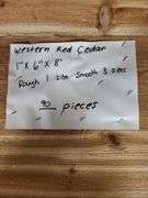 90- Western Red Cedar 1” x 6” x 8’ rough 1 side smooth 3 sides you are bidding times the money ￼