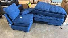 Navy sofa missing back cushion sold as is