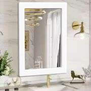 LuxHomez
24 in. W x 32 in. H Classic White Rectangular Wood Frame Bathroom Vanity Wall Mirror / Full Body Mirror