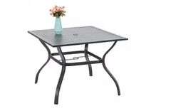 PHI VILLA Square Outdoor Dining Table 37-in W x 37-in L Umbrella Hole