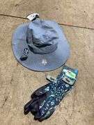 Garden hat and gloves-hat has stain