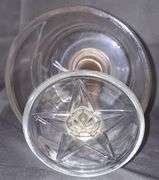 Glass Butter Press with Wood Handle and Star Motif
