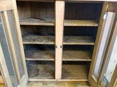 Two-Door Cabinet With Painted Finish and Mesh-Front Panels