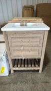 Home Decorators Collection
Autumn 24 in. Single Sink Weathered Tan Bath Vanity with White Engineered Stone Top