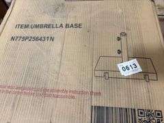 Emanuel 62.5 lbs. Granite and Stainless Steel Outdoor Patio Umbrella Base in Natural Grey