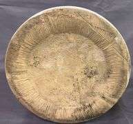 Stoneware Crock with Blue Floral Motif, 7 1/2×7 1/2 Inches