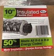 Master Flow 10 in. x 25 ft. Insulated Flexible Duct R8 Silver Jacket