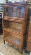 Macey 3 Stack Barrister Bookcase with Glass Fronts 14x34x16.25″