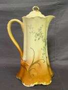 Porcelain Chocolate Pot by N&C France with Floral Design