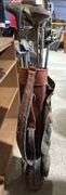 Leather Golf Bag with Golf Clubs