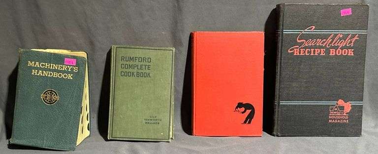 Hardcover Books Including Machinery’s Handbook and Recipe Books