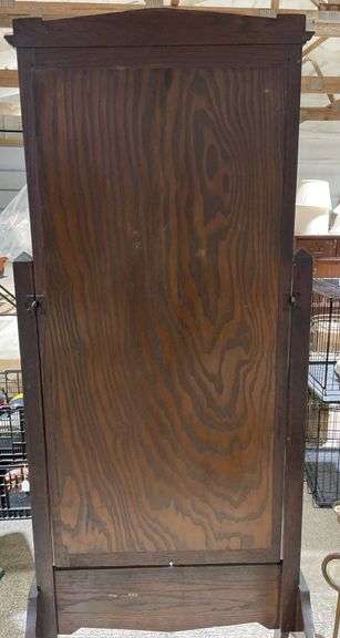 Antique Freestanding Dressing Cheval Mirror With Rectangular Wood Frame, 24×70″