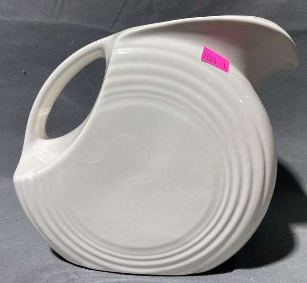 Fiesta White Disc Pitcher, 7″