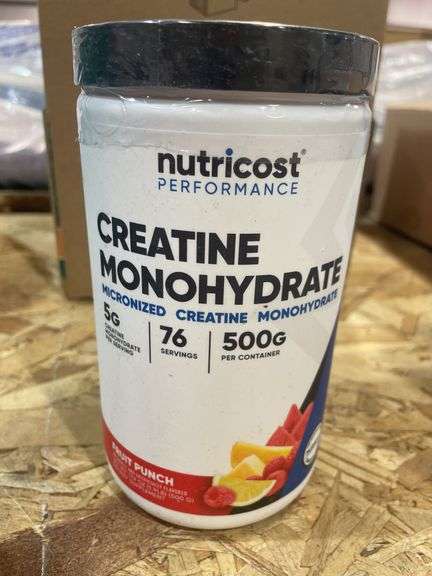 Nutricost Creatine Monohydrate Fruit Punch Flavored 17.9oz
