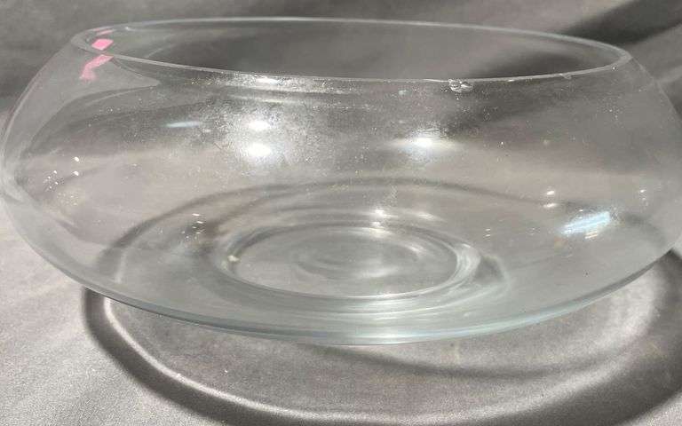 Clear Glass Bowl With Rounded Base, 7×3″