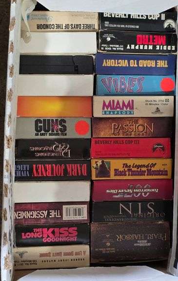 Electronics and VHS Tapes, Power Strip and Speakers