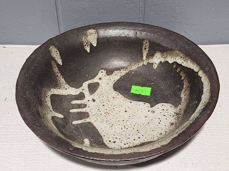 Handcrafted Stoneware Bowl with Abstract Glaze, 2.5″x7.5″