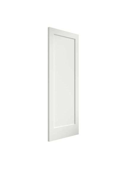 EIGHTDOORS - 24 in. x 80 in. x 1-3/4 in. Shaker 1-Panel Solid Core Pine White Primed Wood Interior Door Slab