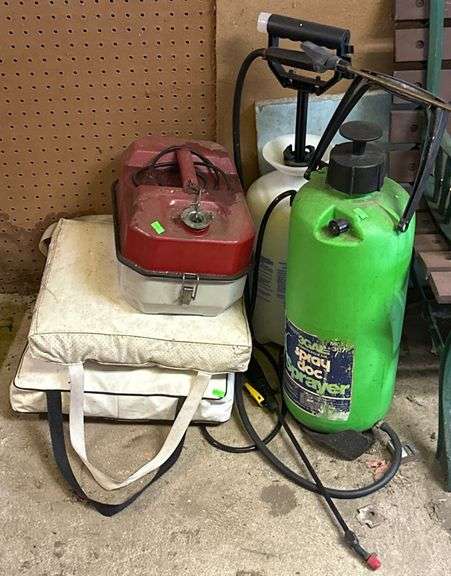 Gasoline Fuel Tank, Spray Doc Sprayer, and Cushions - Metzger Property ...