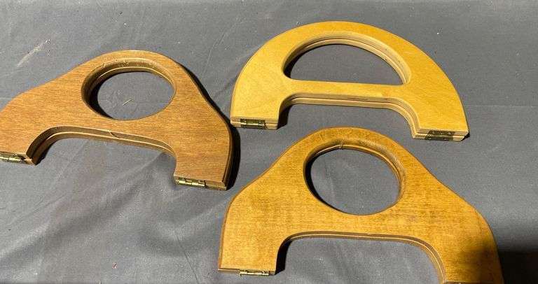 13 Hinged Wood Bag Handles